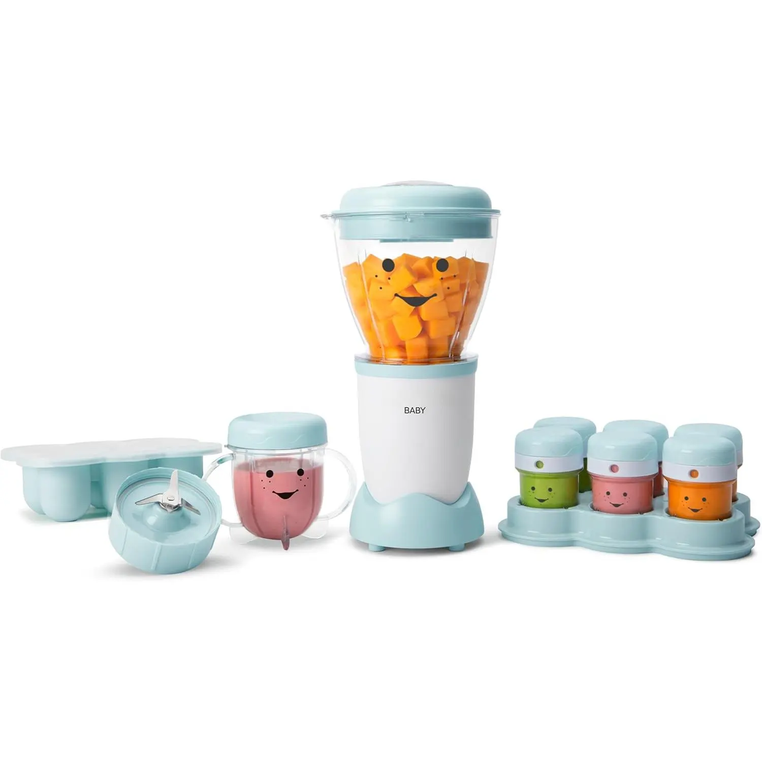 Baby Complete Food-Making System, 32-Oz, White, Blue, Clear