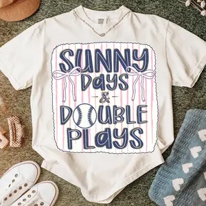 Comfort Colors® Sunny Days & Double Plays SoftBall field Mama Style Tshirt, Softball Clipart, Stripes Baseball, Softball Tournament, Softball Ball Mom
