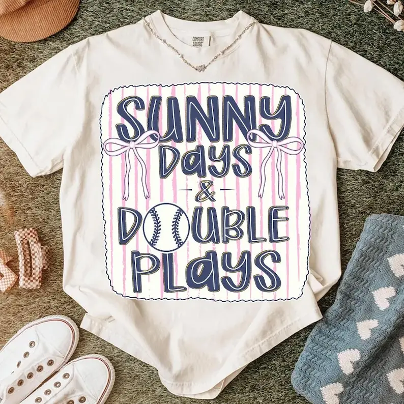 Comfort Colors® Sunny Days & Double Plays SoftBall field Mama Style Tshirt, Softball Clipart, Stripes Baseball, Softball Tournament, Softball Ball Mom
