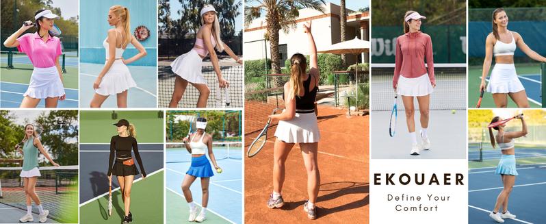 EKOUAER Women's Athletic Golf Skorts Lightweight Skirt Pleated with Pockets for Running Tennis Workout