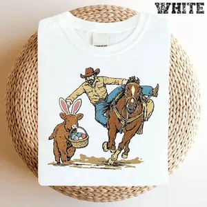 Easter Cowboy Shirt, Bunny Basket Western Spring Shirt