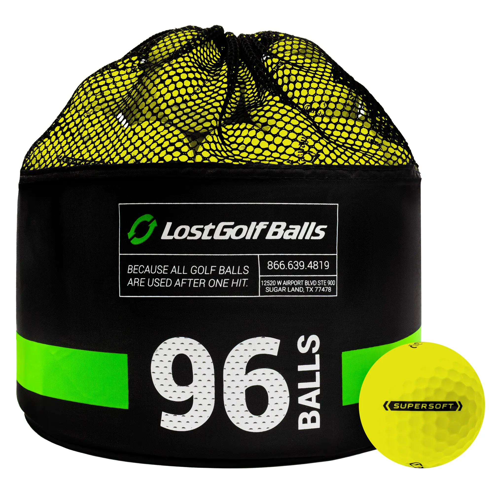 Callaway Supersoft Yellow Golf Balls - Mint Condition, 96-Ball Bag Golf Gear Set for Everyday Play, Straight Flight, Low Compression