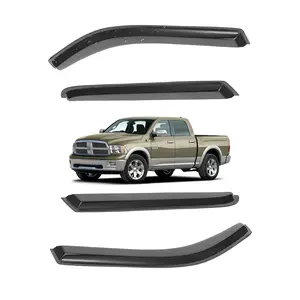 Tape-on -For 2002-2009 Dodge Ram Crew Cab 4 Door Window Visor-Black # Rain guard# Rainproof#Sun Shade#UV Protection# Easy-Install # Vent Shades# Car Windshield# Car Weather Shields# Wind Deflector