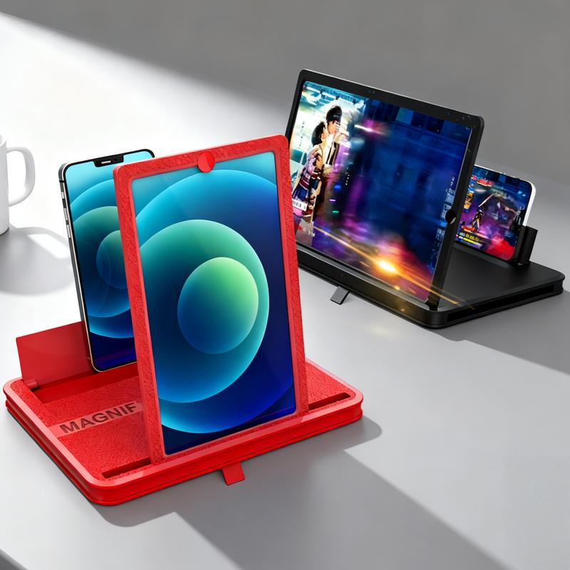 10"/14"Mobile Phone Magnifier - Ultra-HD Screen Magnifier for Easy TV Viewing Dual Orientation for Landscapes and Portrait Use Eye Protection Full-Screen Mobile Phone Magnification Magnetic Smartphone Holder Wireless Charging Bracket
