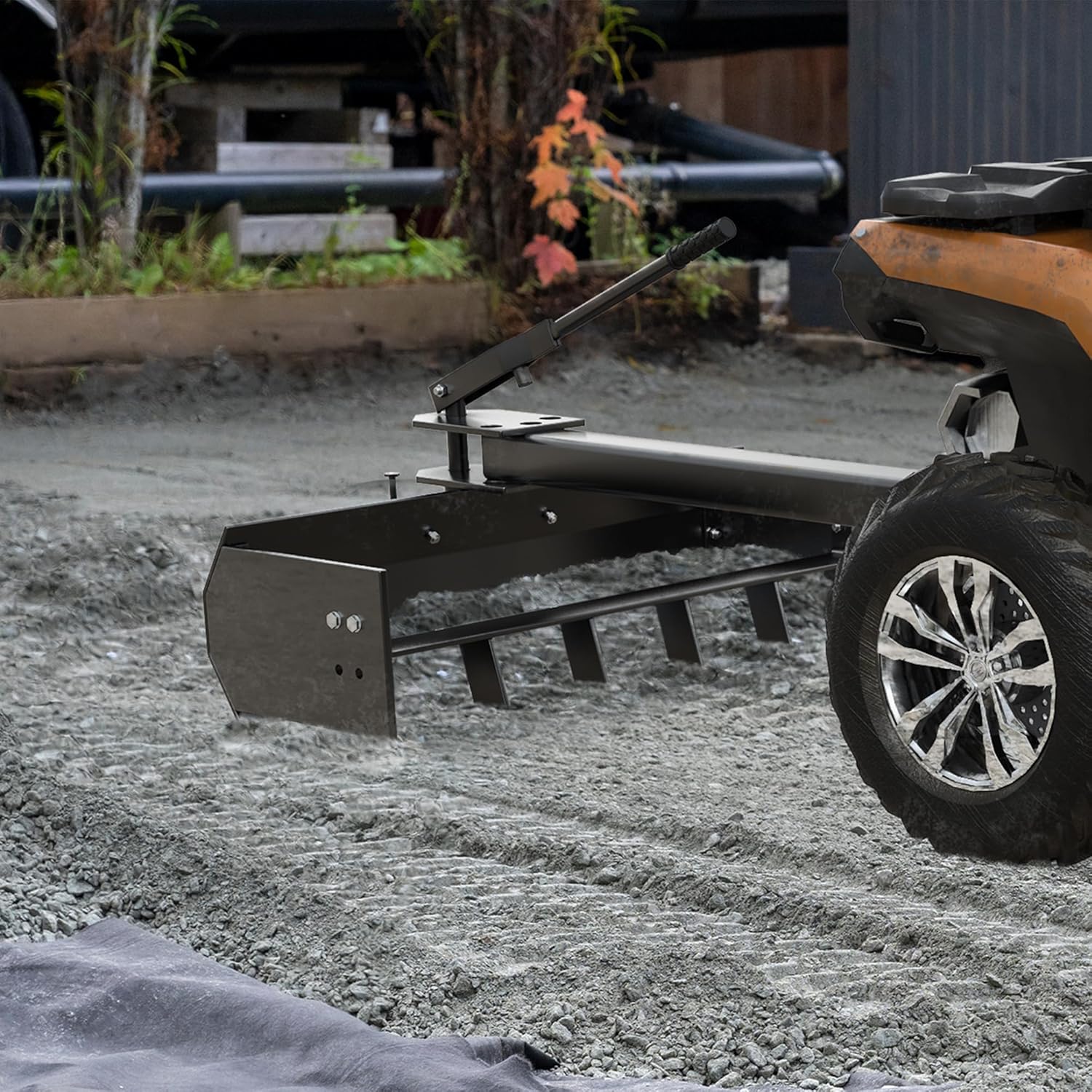 YITAMOTOR 42" Tow Behind Box Scraper Fit for ATV UTV Grader, Lawn Tractor Attachments with Box Blade, Black Tool Garden