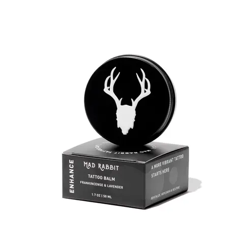 Mad Rabbit Tattoo Balm & Aftercare Cream- Color Enhancement that Revives Old Tattoos, Hydrates New Tattoos, Made With Clean Ingredients + Petroleum Free, Daily Tattoo Lotion Moisturizer & Brightener