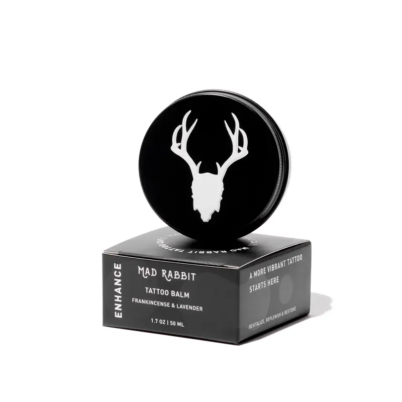 Mad Rabbit Tattoo Balm & Aftercare Cream- Color Enhancement that Revives Old Tattoos, Hydrates New Tattoos, Made With Clean Ingredients + Petroleum Free, Daily Tattoo Lotion Moisturizer & Brightener
