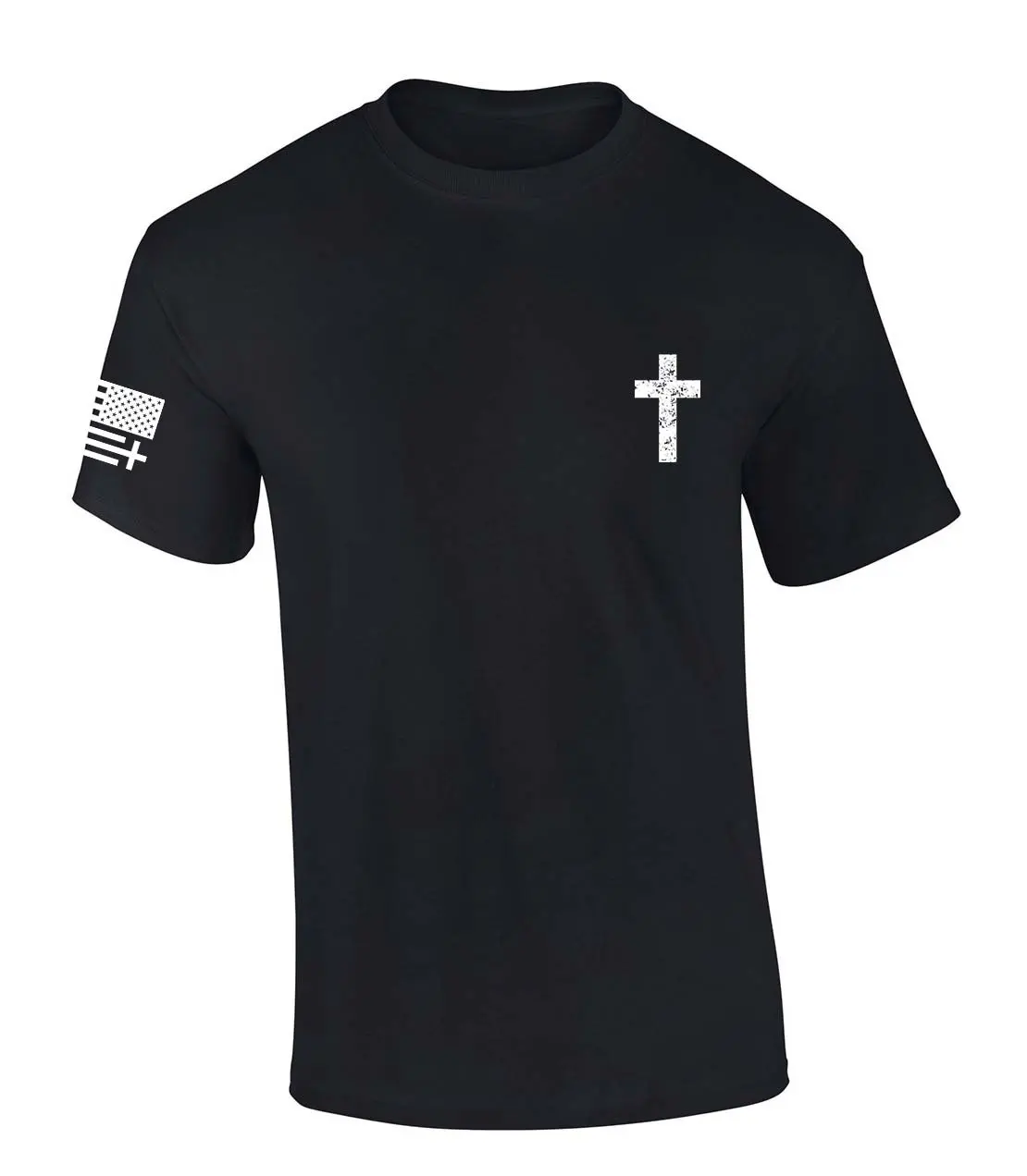 Trenz Shirt Company Mens Christian Tshirt Grunge Cross Crest Design Jesus Short Sleeve T-shirt