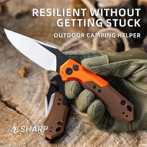 "PVD RustGuard EDC Folder" –A corrosion-resistant folding utility tool with PVD coating, textured G10 handle, and lanyard hole. Built for reliable daily tasks and outdoor use, it’s a rugged, responsible companion focused on practical utility, not weaponry