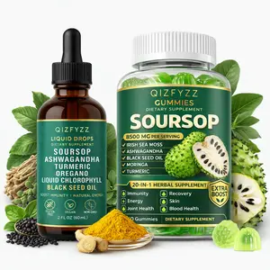 Soursop Dual-Effect Formula | 8500mg Gummies + Herbal Drops | 20-in-1 High-Potency Whole-Body Support for Immunity, Joints & Energy