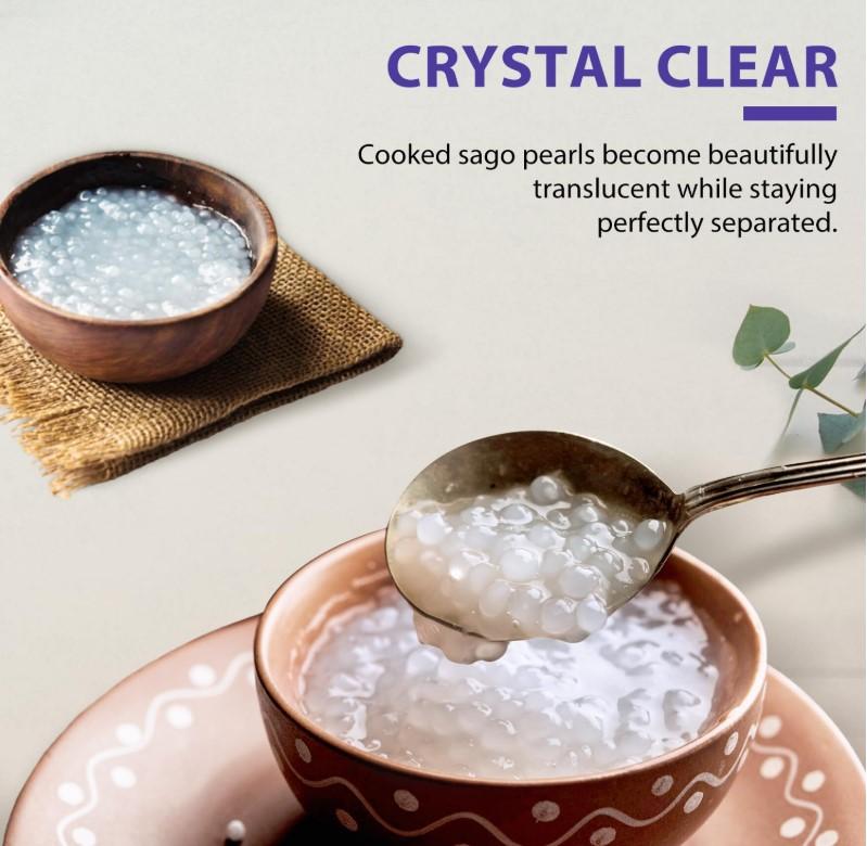 Soeos Small Tapioca Pearls for Asian Desserts, Bubble Tea, and Puddings, Quick-Cooking Sago Ball, Non-GMO, Gluten-Free,1.1 lbs (500g)