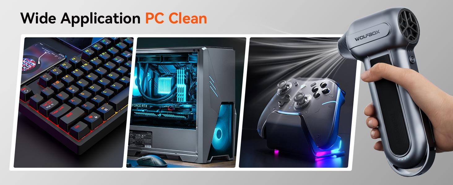 WOLFBOX MF100 Electric Air Duster 150000RPM Super Power Cordless Rechargeable Blower with 5 Nozzles & 2 Brushes for Computer Keyboard Outdoor House Car Cleaning - Multifunctional Portable Multifunctional TikTokShopHolidayHaul WOLFBOX MF100 Electric Air Duster 150000RPM Super Power Cordless Rechargeable Blower with 5 Nozzles & 2 Brushes for Computer Keyboard Outdoor House Car Cleaning - Multifunctional Portable Multifunctional TikTokShopHolidayHaul