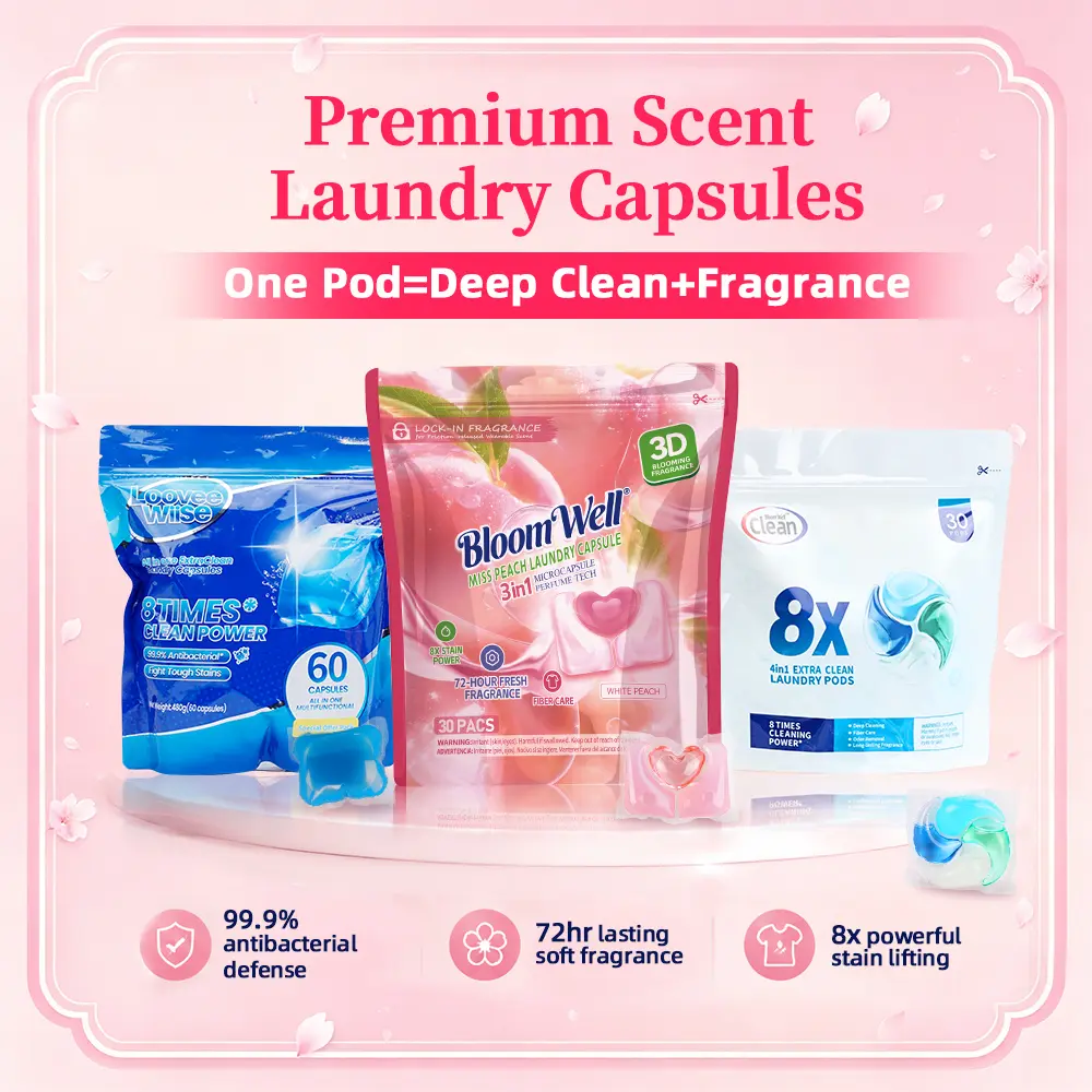 Long-Lasting Luxury Fragrance Laundry Pods, Eco Gentle Deep Stain & Odor Removal Laundry Capsules, 3D Lock-In Scent Microcapsule Tech, Powerful Cleaning Laundry Beads, HE Washing Machine Compatible, Safe For All Fabrics, Daily Household Family