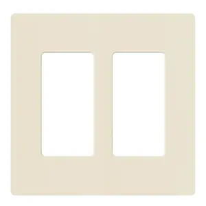 Lutron CW-2-LA Claro Standard 2-Gang Decora Screwless Wall Plate, Light Almond
