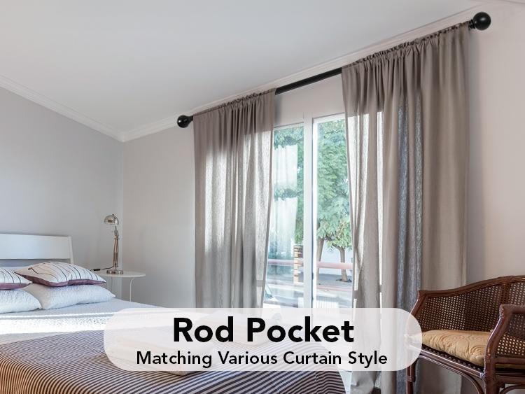 Curtain Rod — Deconovo Decorative Adjustable Single Window Curtain Rod Set showerrod