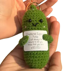 Positive Pickle Keychain! Emotional Support Plushie Keychain!