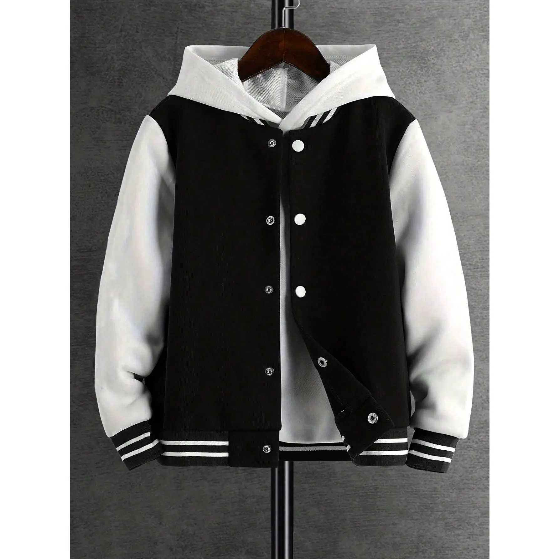 Boys' and Teens' Casual Colorblock Fleece Jacket Baseball Jersey School Team Style for Spring and Fall【Runs small, order one size up】