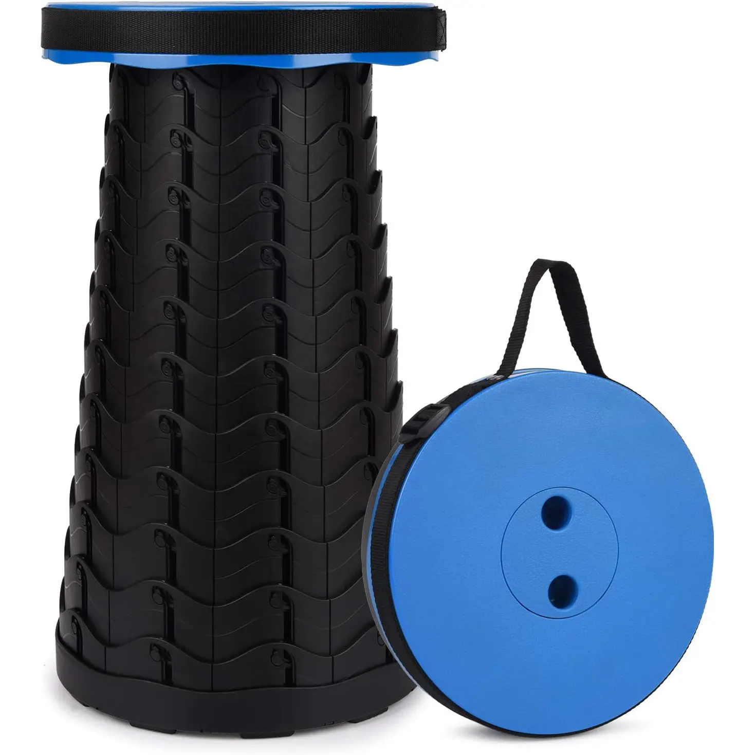 Upgraded Collapsible Telescopic Stool - Adjustable Seat Height, Portable Shape, 500lbs Max Load Capacity for Outdoor Uses, Camping & Hiking Adventures, Telescopic Size