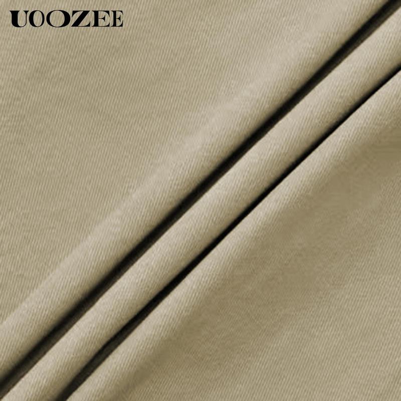 UOOZEE Women's Khaki Loose Multicolor Cropped&Long Trousers 100% Cotton Soft Summer&Autumn/Winter Comfortable Breathable Fabric Elastic Waistband Lantern Pants with Pockets Casual Style Bottoms Outfit Minimalist Spring Basic teacher outfits