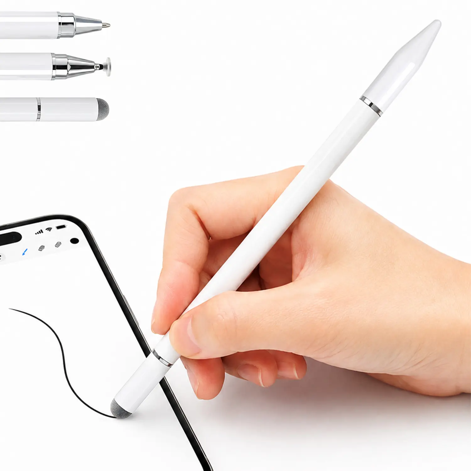 3-in-1 Neutral Pen Flat Pen, High Precision Universal Stylus Pen for iTablets, Phones, Switch, No Bluetooth Needed, School Season Gifts, Birthday Gifts, Touchscreen Pen, Digital Stylus Pen, Electronic Stylus, Tablet Styluses