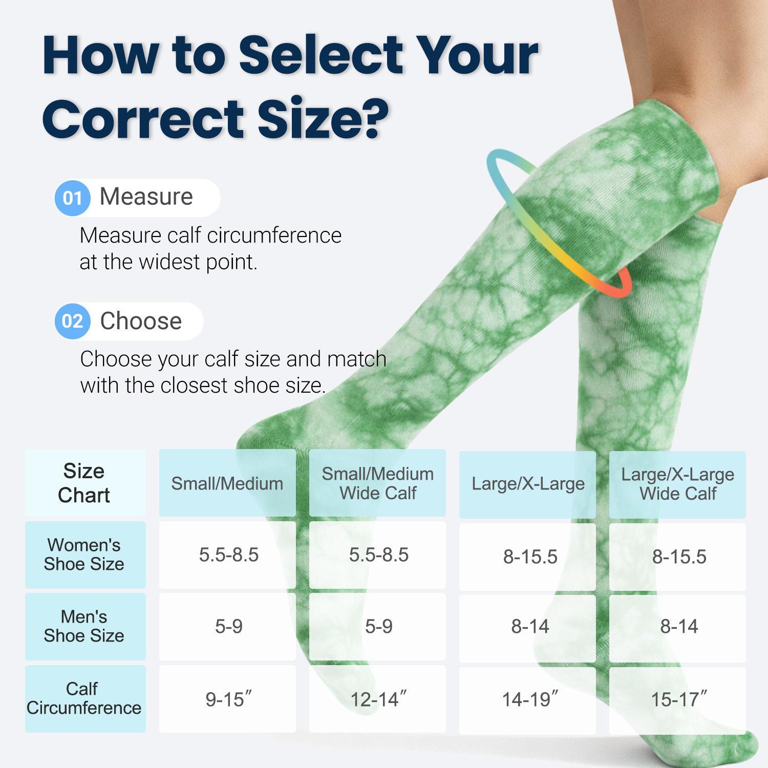 ISUNIE 20-30mmHg Compression Socks for Men & Women, Knee-High Support, Soft & Breathable, Ideal for Travel, Running, and All-Day Comfort