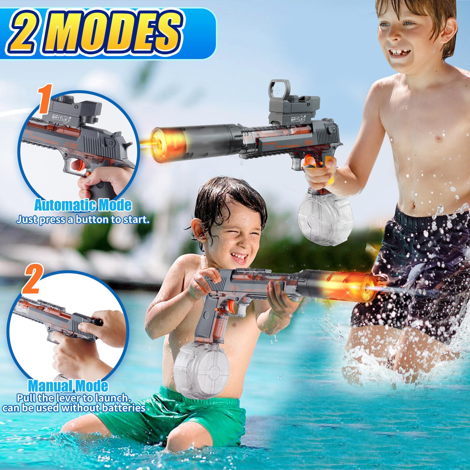 LED Electric Water Blaster Toy Automatic Long Range Powerful Outdoor Pool Summer Spray Toy for Kids Adults