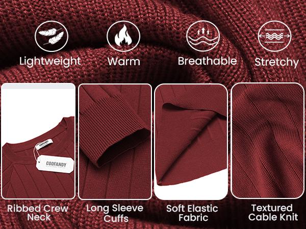 COOFANDY Men Dress Sweater Long Sleeve Crew Neck Sweater Slim Fit Business Casual Pullover Sweater COOFANDY Men Dress Sweater Long Sleeve Crew Neck Sweater Slim Fit Business Casual Pullover Sweater