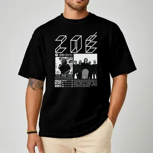 Zoe Indie Rock Band Comfort Color Letter Printed Tee Ring-Spun Cotton Soft-Washed T-Shirt Trendy Tops Perfect Gift