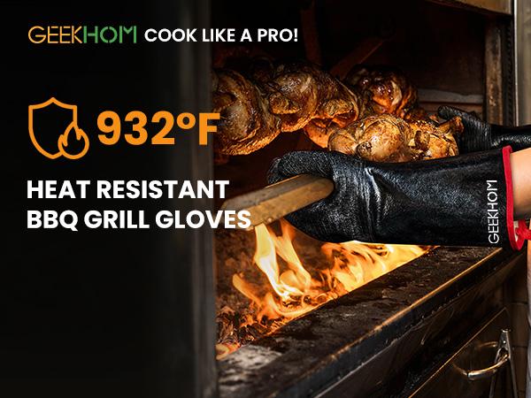 GEEKHOM All in One 932°F Heat Resistant Gloves for Grill BBQ 14" Waterproof Long Sleeve Pit Grill Gloves for Fryer Baking Oven Smoker Fireproof Oil Resistant Neoprene Coating for Yard Work, Great Stocking Stuffers for Men GEEKHOM All in One 932°F Heat Resistant Gloves for Grill BBQ 14" Waterproof Long Sleeve Pit Grill Gloves for Fryer Baking Oven Smoker Fireproof Oil Resistant Neoprene Coating for Yard Work, Great Stocking Stuffers for Men