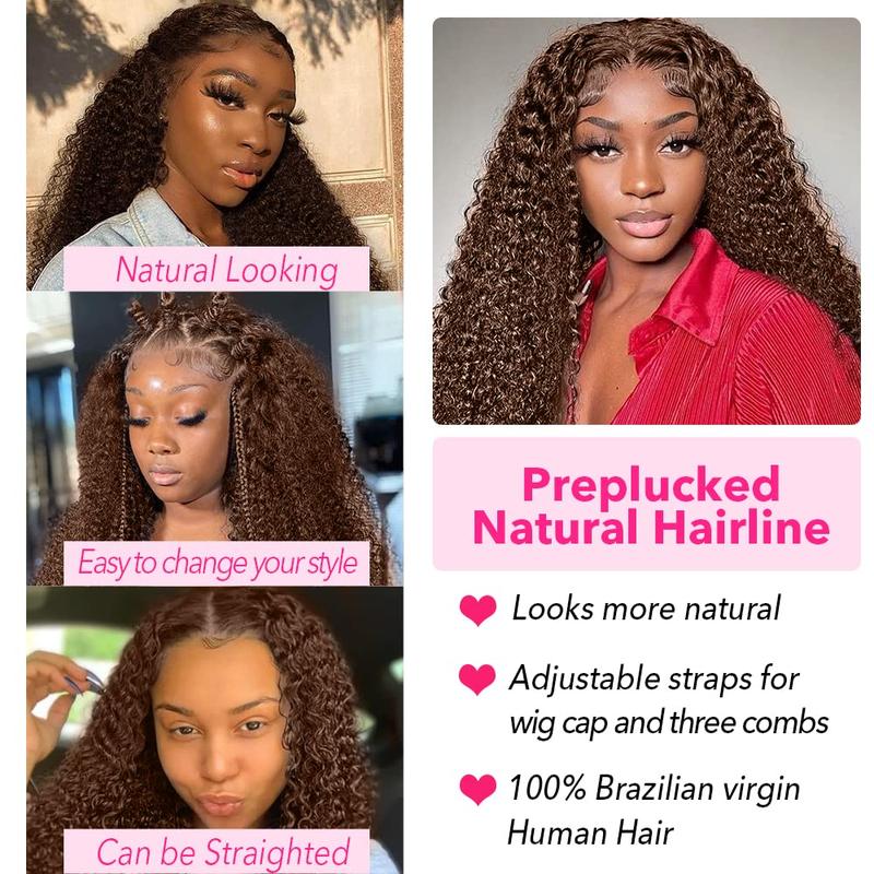 HD Transparent Chocolate Brown Deep Wave Wigs 100% Human Hair Brazilian Water Wave 13x4 13x6 Hd Lace Frontal Wig Brown Colored Deep Water Wave Lace Front Wig For Women