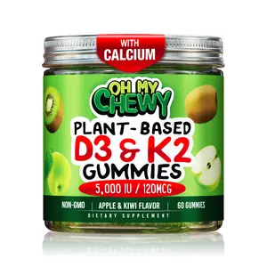 Center-Filled Vitamin D3 K2 & Calcium Gummies – 5000IU D3, 120mcg K2, 120mg Calcium – Bone, Teeth & Immune Support – Vegan, Non-GMO Nutrition Dietary