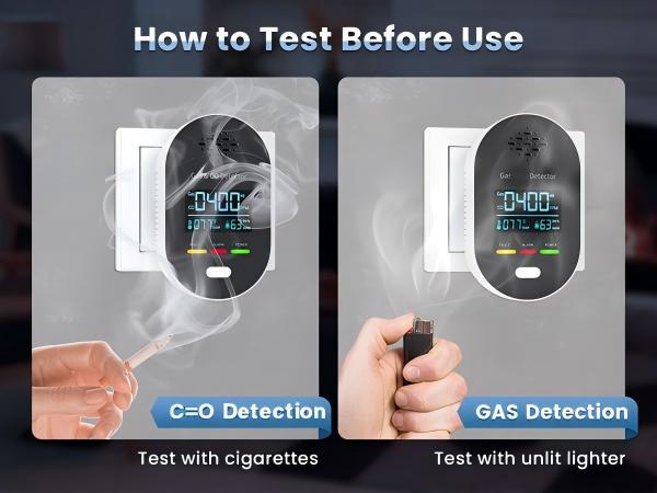 4-in-1 Portable Smart Detectors, Air Sensors with Temp & Humidity Display for Home, RV & Travel