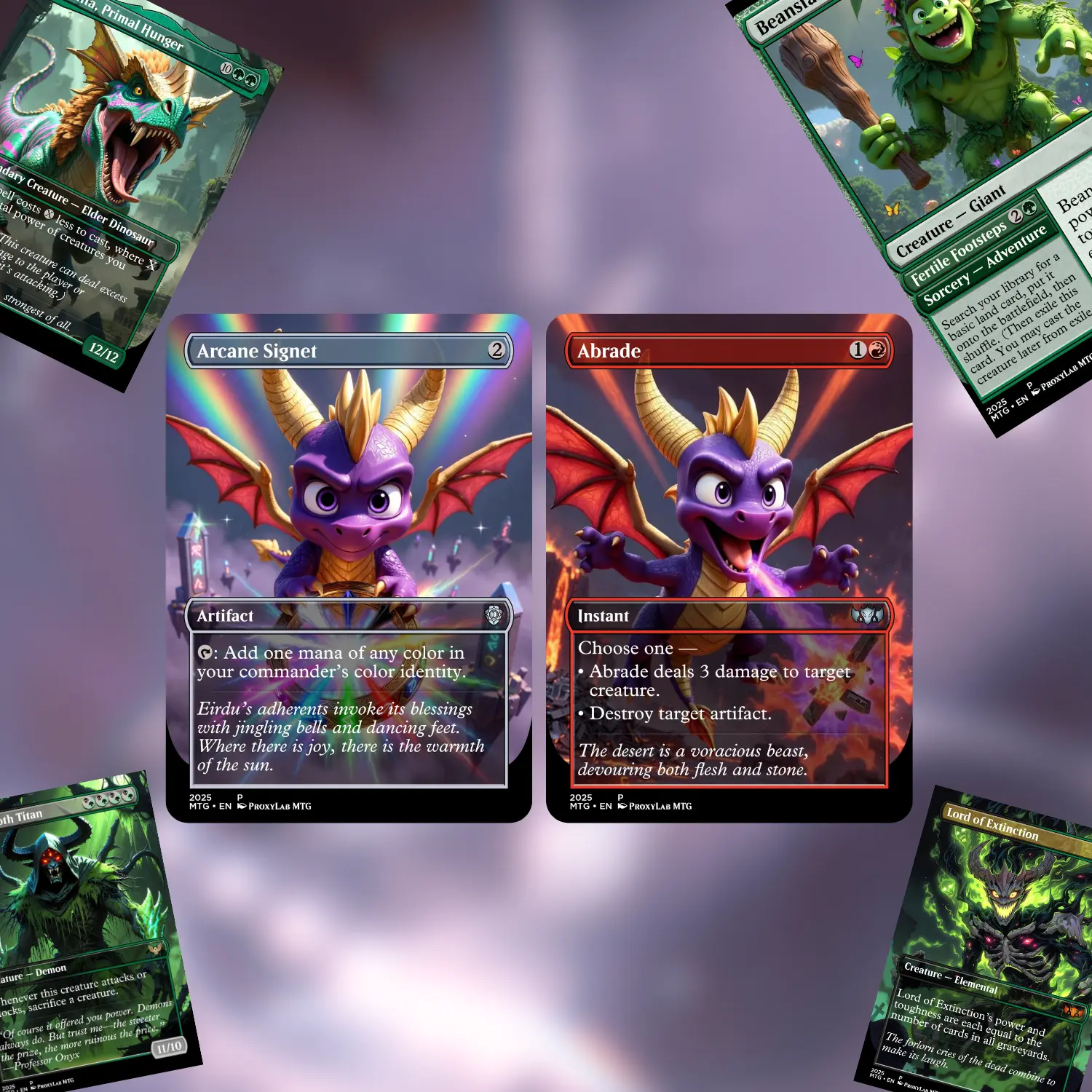 MTG Proxy 100+ Card Commander Deck Fiery Purple Dragon Treasure Hoard Goad Ramp Synergy Chaos Domination Strategy Theme Ready to Play Magic Style Deck Perfect Gift for Collectors and Card Players