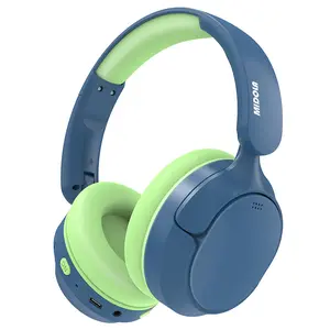 MIDOLA Kids Headphones, Bluetooth 5.4 Wireless, 68 Hours Playtime, Volume Limit (85/94 dB), Head Mounted Foldable Headphones, Type C Fast Charging, Wired AUX with Microphone (for Toddlers and Kids), Blue Wireless Headphones Pink