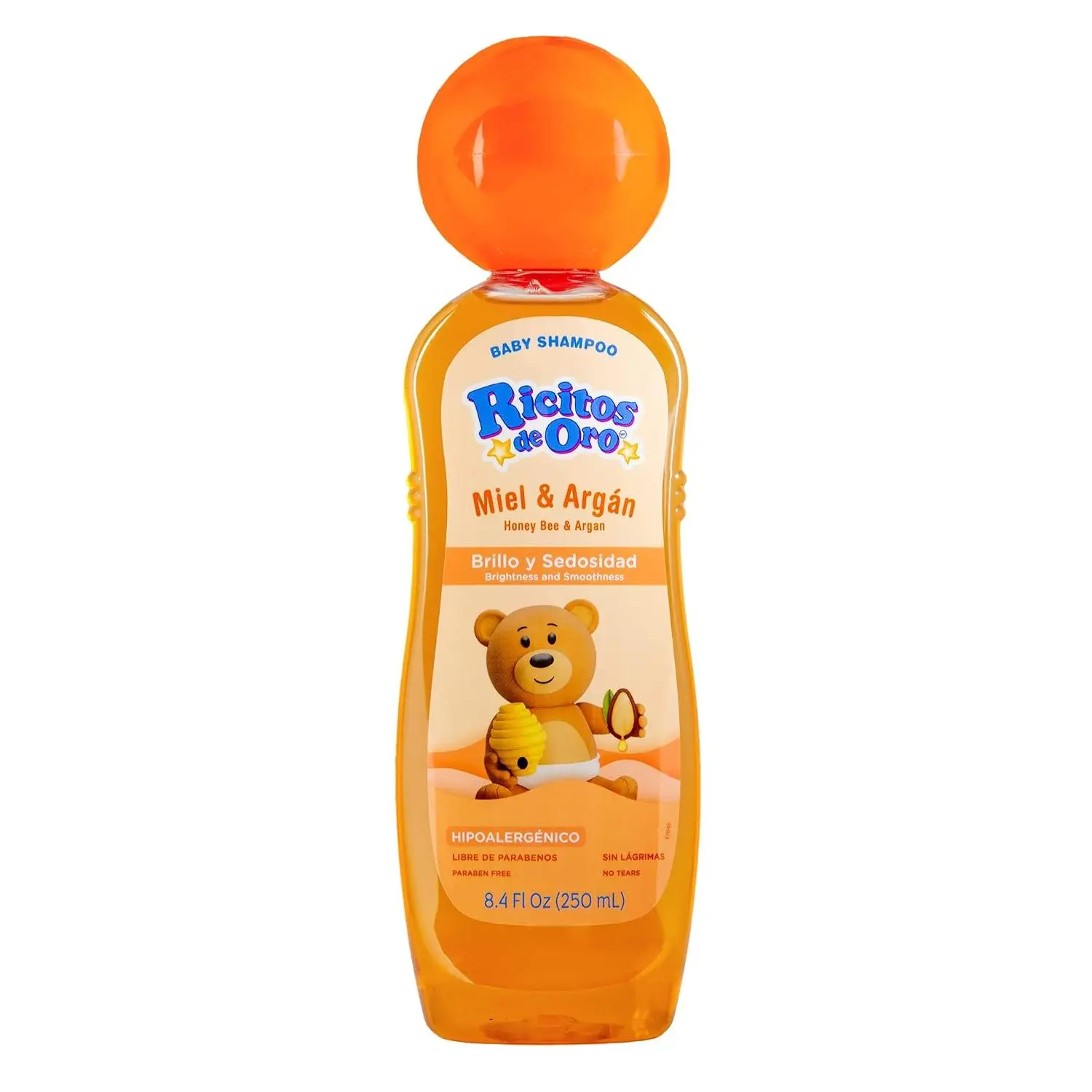 Ricitos de Oro Honey Bee Shampoo Baby Cleansing Shampoo Rattle Cap ParabenFree Product for Baby’s Delicate Hair Hypoallergenic 8.4 FL Oz
