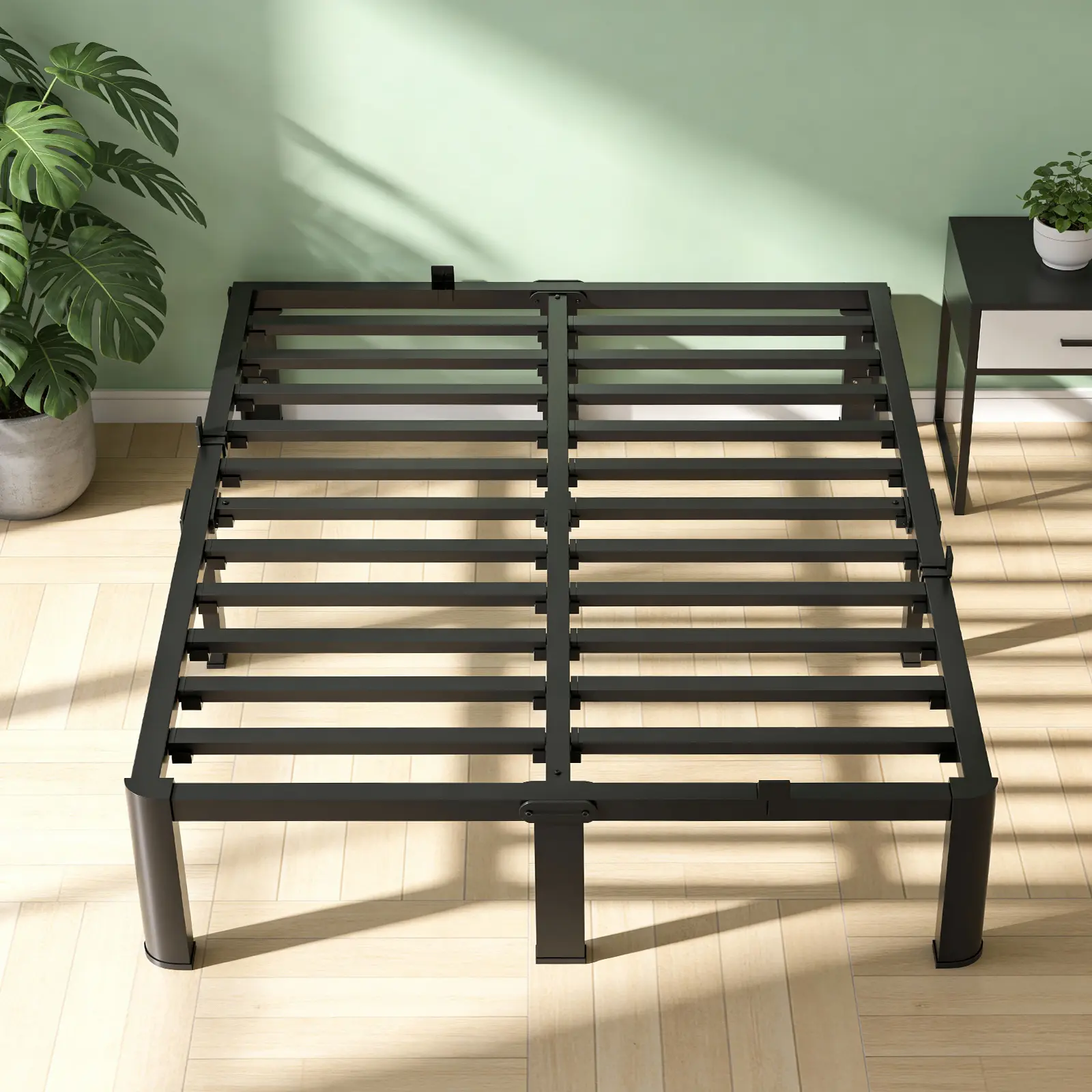 LAST CALL | COZPAW Queen Size Bed Frame, 14 Inch Heavy Duty Metal Platform Bed Frame, Noise Free Steel Mattress Foundation, No Box Spring Needed, Spacious Under Bed Space