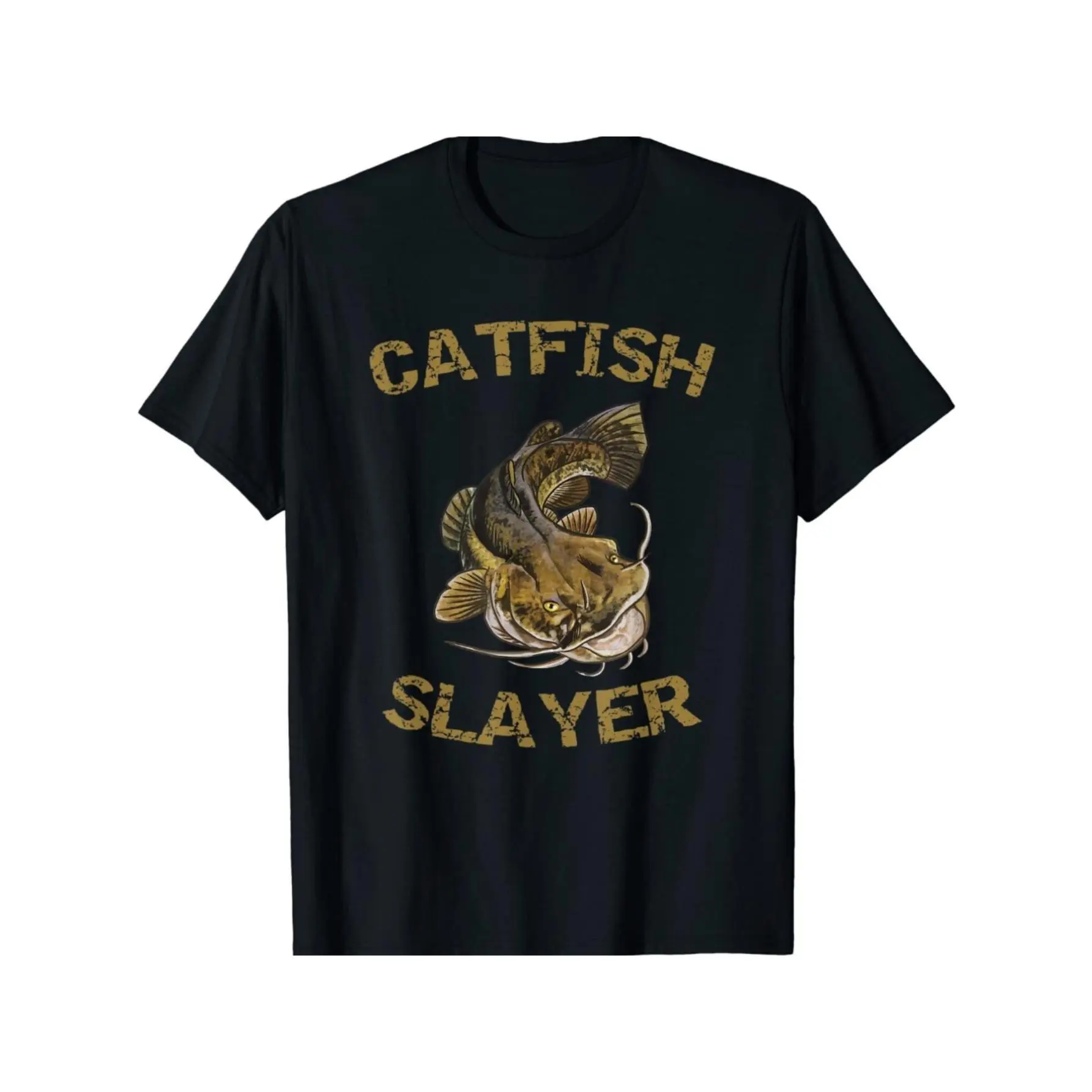 Catfish Slayer" Men's Cotton T-Shirt - Casual & Comfy,  Perfect for Fishing,  Outdoor Activities & Casual Attire,  Sizes S-3XL