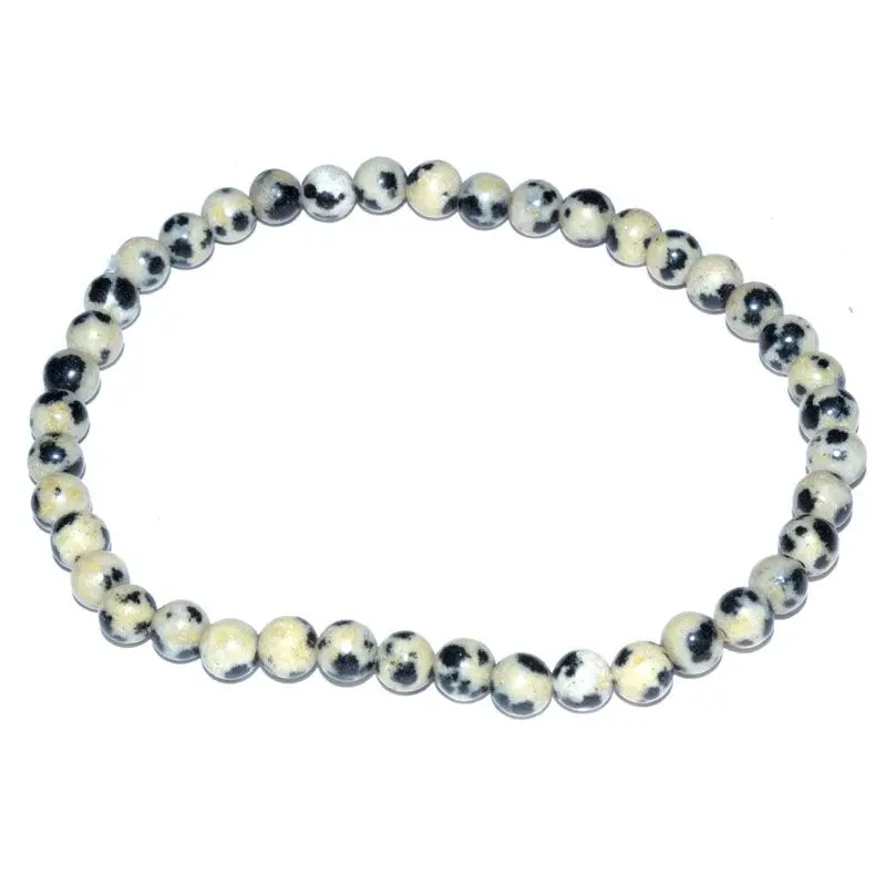 Dalmatian Jasper Stretch Bracelet 4mm Joy Grounding Crystal