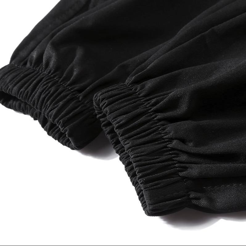 Men’s Regular Fit Solid Color Work Pants – Lightweight Casual Long Pants – Featuring multiple flap pockets and a front drawstring, suitable for outdoor work, running, and casual wear — 100% polyester, solid color, non-stretch