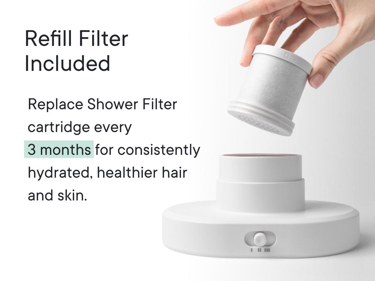 Qure Showerhead filter for Hard Water - Get healthier Hair, Skin & Nails by reducing 99,9% Chlorine | High Pressure Shower head, Improve your Beauty and Skincare Routine, Dermatologist-approved