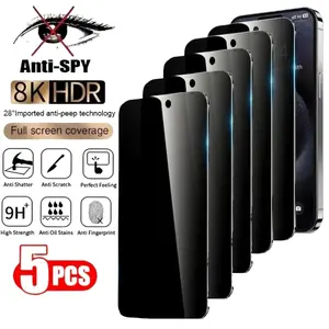 5PCS - 2PCS Privacy Screen Protector for Smartphones, Compatible with iPhone 17 PRO MAX, 16, 15, 14, 13, 12, 11 PRO MAX, PRO PLUS, 16E, 17AIR, Full Screen Coverage, 9H Hardness, Bubble-Free, Mobile Accessories