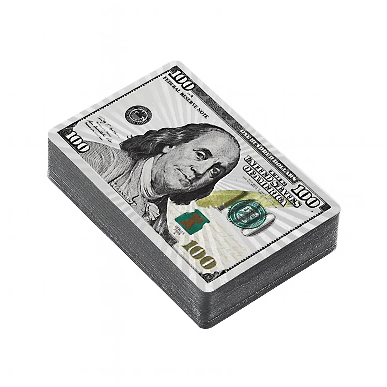 Luxurious Diamond Finish C-Note Style Metallic Card Game Deck - High-Grade Waterproof, Gold & Silver Durable, PVC-Free with Exquisite Packaging, Gold Foil Accents, for Game Night Gifts & Memory Training and Observation Enthusiasts, Easy To Handle, Card Ga