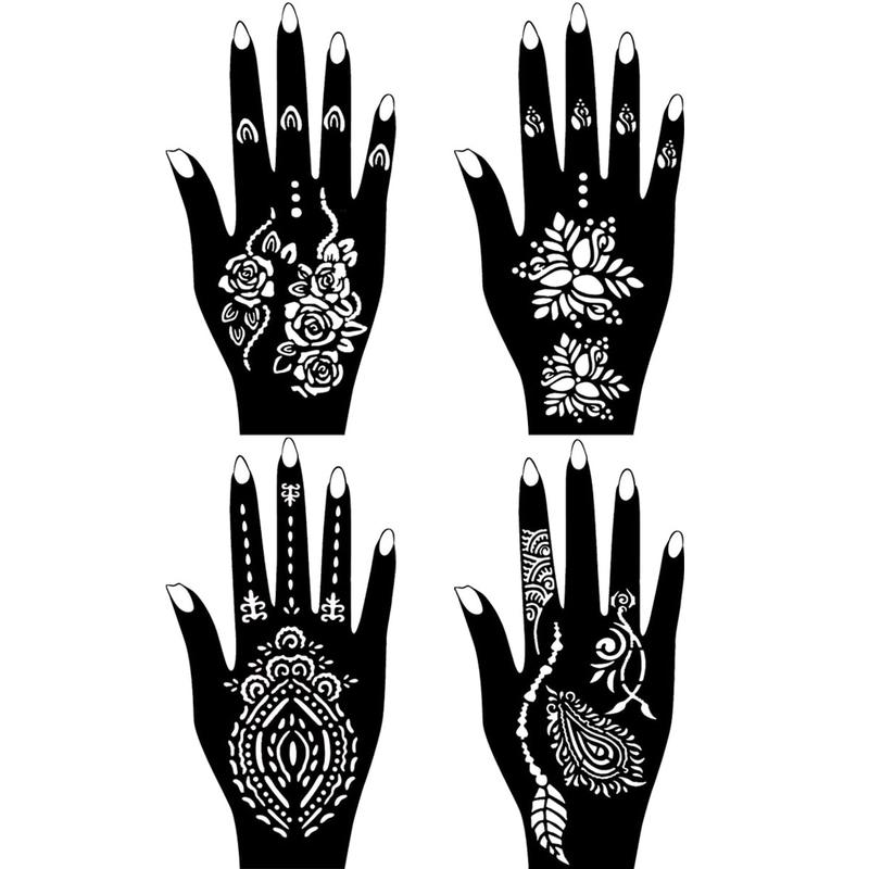 Temporary Tattoo Kits Henna kit 5 Inks 96 Stencils Cosmetic Grade for Women Men Kids DIY Art Painting Party Gifts