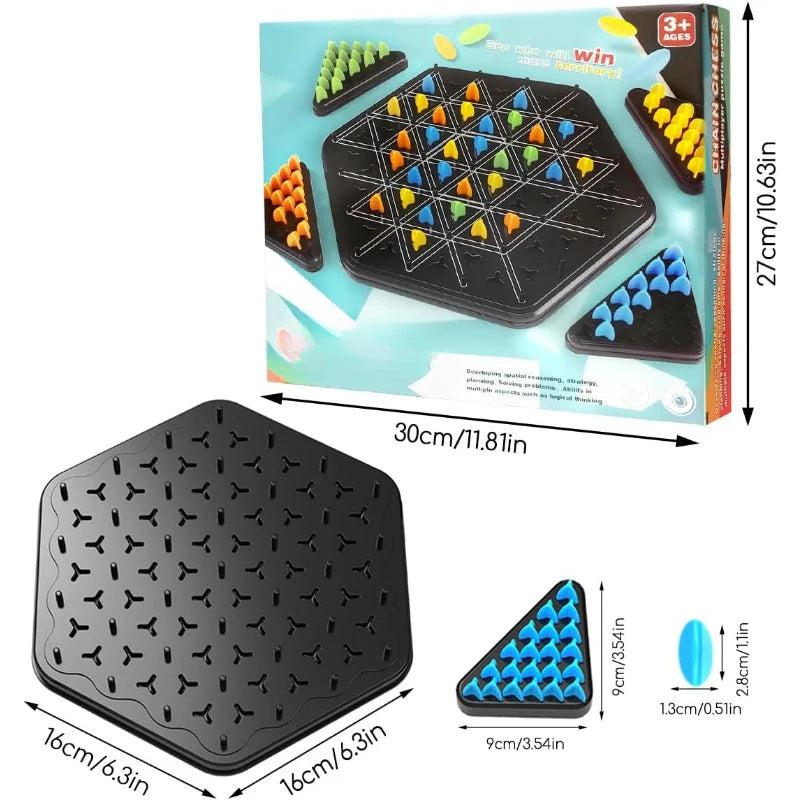 Valentines Day Endlessly fun Chain Triangle Chess Game Triggle Chain Link Rubber Band Learning Game Triangle Chain Strategy Board Table Games