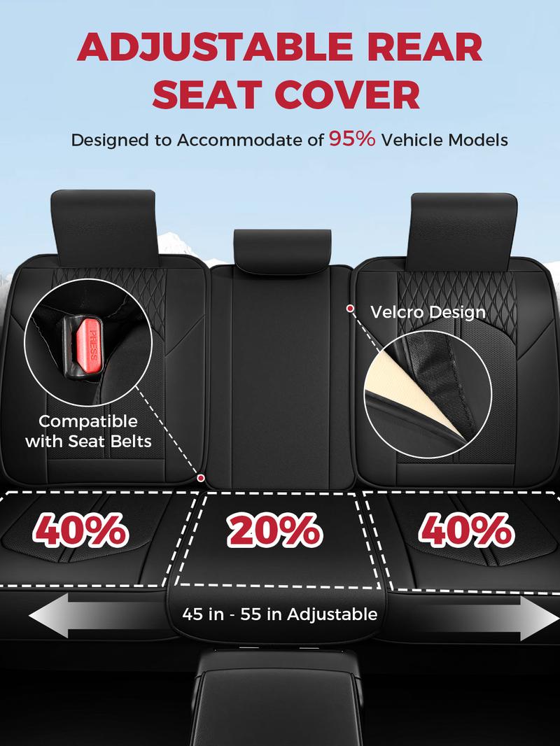 FREESOO Universal Car Seat Cover, Fits 6000+ Vehicles, Waterproof Breathable Leather, Full Set and Front Seat Covers for Sale | F2