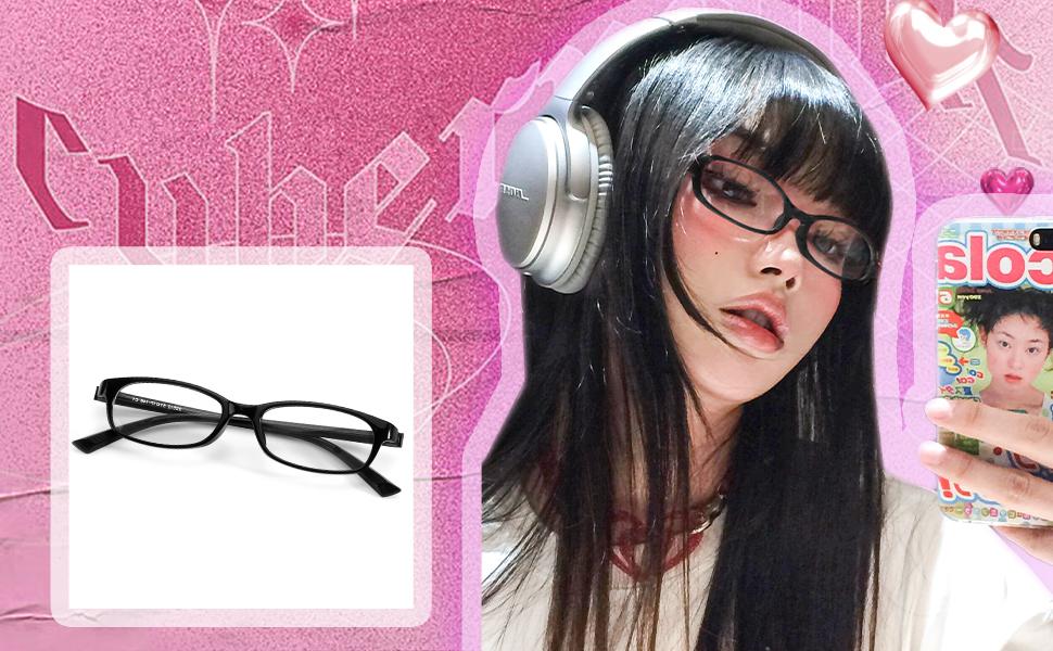 [Y2K]SODQW Chic Y2K-Inspired Rectangular Fashion Glasses – Rx-able, Small & Narrow Eyewear for Cosplay, Everyday Style, & Office Siren Christmas Gift 2025 New Trends