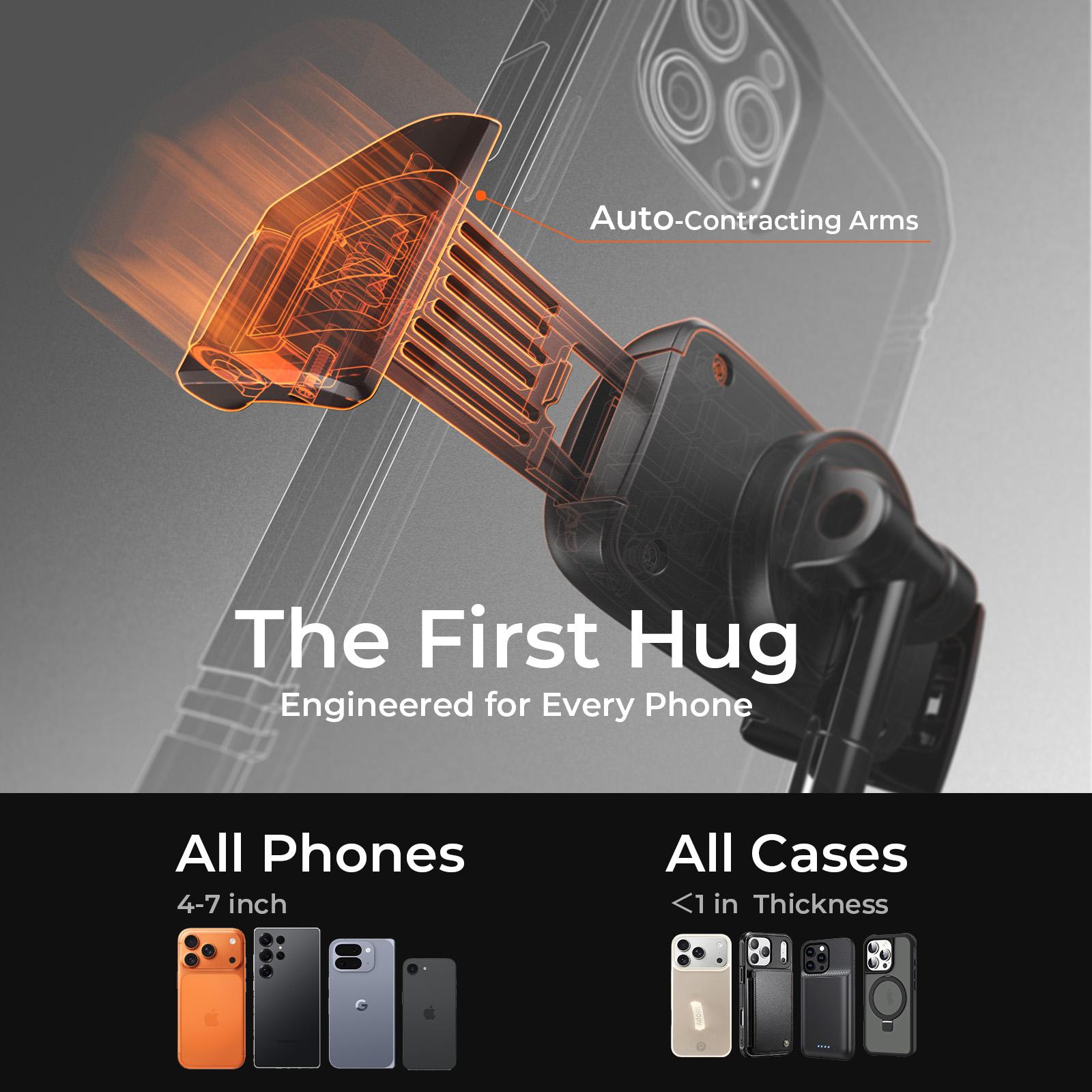 LISEN auto-adjusting phone holder 360-Degree Rotating Phone Mount (upgraded clip for easy attachment and removal), Suitable For 4-7 inch Smartphones Such as iPhone, Samsung, Google, and Nokia LISEN auto-adjusting phone holder 360-Degree Rotating Phone Mount (upgraded clip for easy attachment and removal), Suitable For 4-7 inch Smartphones Such as iPhone, Samsung, Google, and Nokia