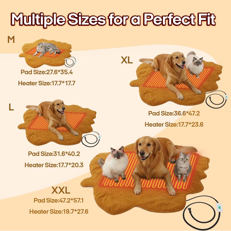 Vagascape Heated Pet Pad for Dogs & Cats – 7-Layer Safety Design, Auto Overheat Protection, Chew-Resistant Cord, Waterproof & Machine Washable, Ideal for Indoor & Outdoor Use Shaped Beds