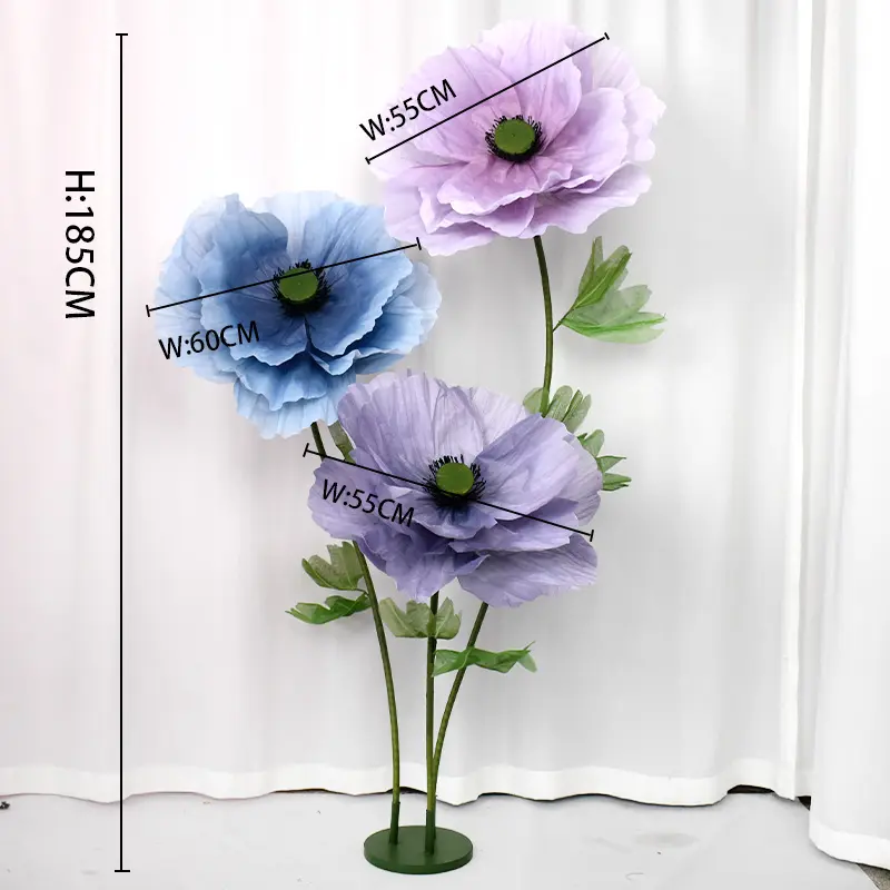 Three cool-toned flowers