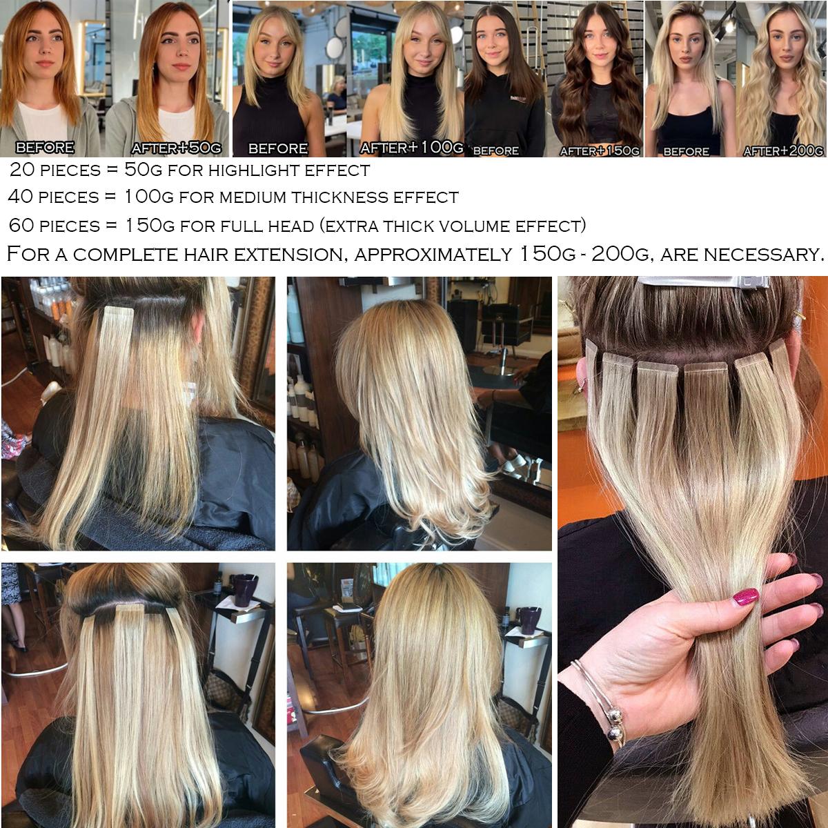 PROKYVITY 20pcs 50g 100% Remy Human Hair Tape In Hair Extensions Natrual Real Hiarpiece Straight Skin Weft for Women Tape On Hair Extension 20 Pieces 50gram 20 Counts Balayage Highlight Ombre Reuse PROKYVITY 20pcs 50g 100% Remy Human Hair Tape In Hair Extensions Natrual Real Hiarpiece Straight Skin Weft for Women Tape On Hair Extension 20 Pieces 50gram 20 Counts Balayage Highlight Ombre Reuse